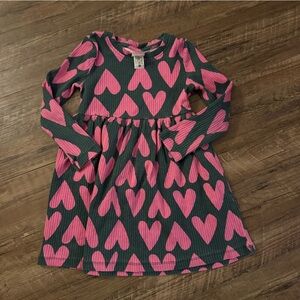 Hanna Andersson Pink Heart Dress 110 cm/5 Valentines Day Organic Cotton